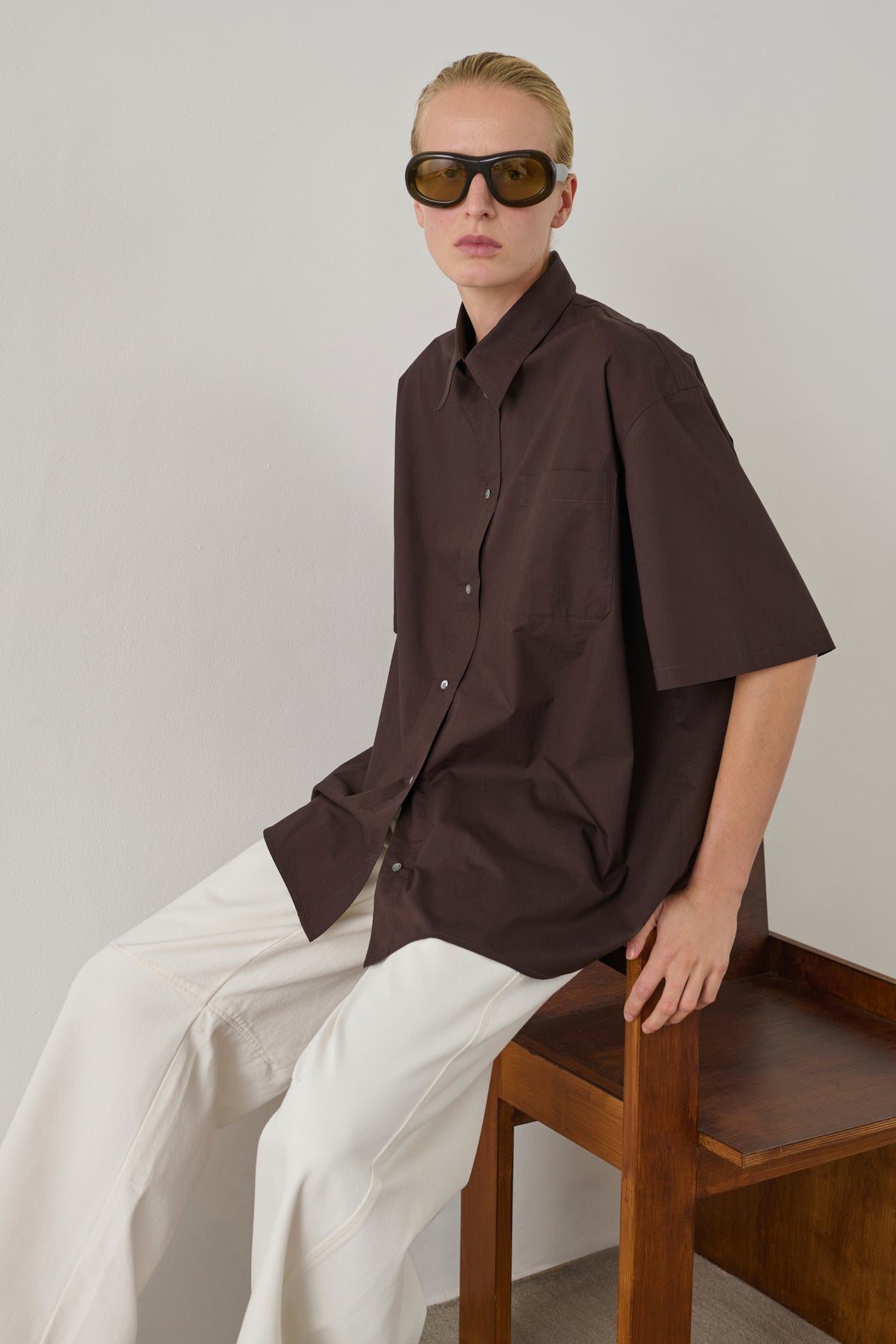 Chemise Bobbie - Marron Foncé - Coton - Femme vue 3